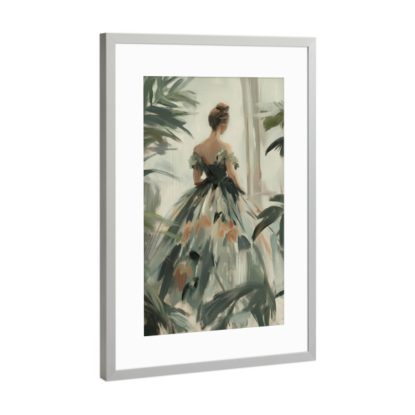 Poster mit Rahmen Silber "Charmante Frauen Silhouette" artboxONE - Natur,Menschen,Fashion