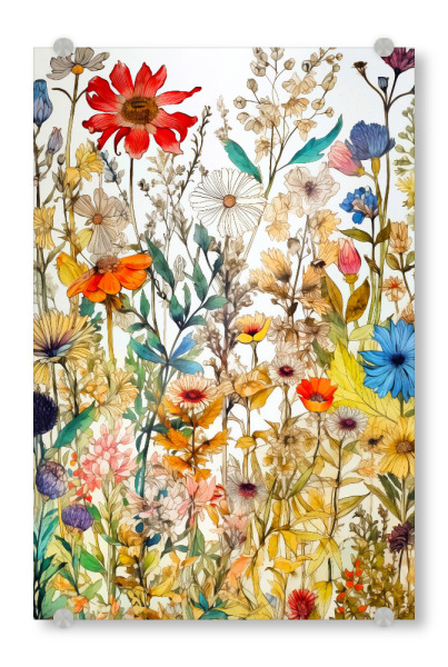 Acrylglasbild "Wildblumenwiese a" artboxONE - Natur,Floral - Wiese,Blumen,Wildblumen,Pflanzen,Garten,Botanisch