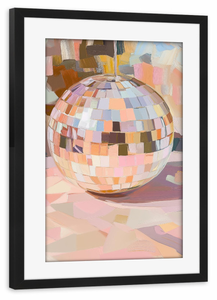 Poster mit Rahmen schwarz "Abstrakte Disco -Ballkunst" artboxONE - Abstrakt,Musik