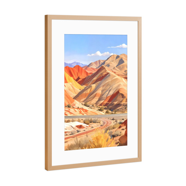 Poster mit Rahmen Kupfer "Rust Mountains" artboxONE - Natur,Reise / Afrika - Nature,Landscape,Hills,Travel,Mountains,Earthy,Places,Terrain