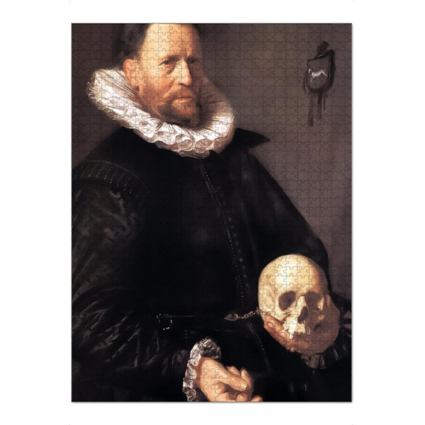 Puzzle Ravensburger "Portrait of a Man Holding a Skull" artboxONE - Für Mama,Für Papa,Männer