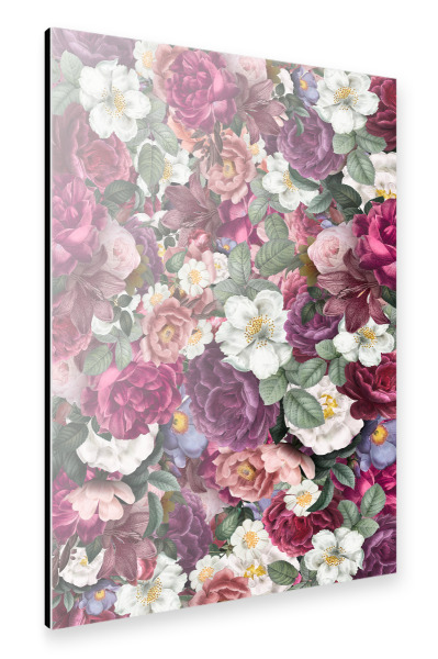 Alu-Dibond "Rosa Blumenwand" 30x20 cm artboxONE