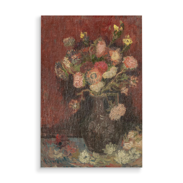 Holzbild "Van Gogh Vase mit Astern-Gladiolen" artboxONE - Natur,Floral,Abstrakt
