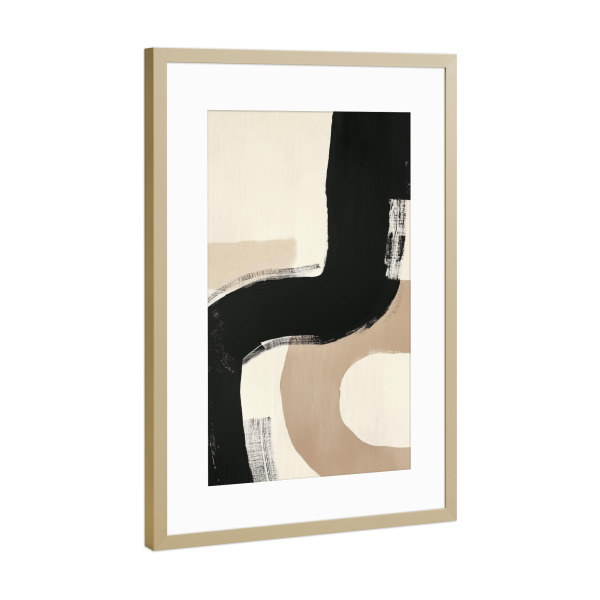 Poster mit Rahmen Gold "Fett abstrakte Pinselstriche" artboxONE - Abstrakt,Geometrie