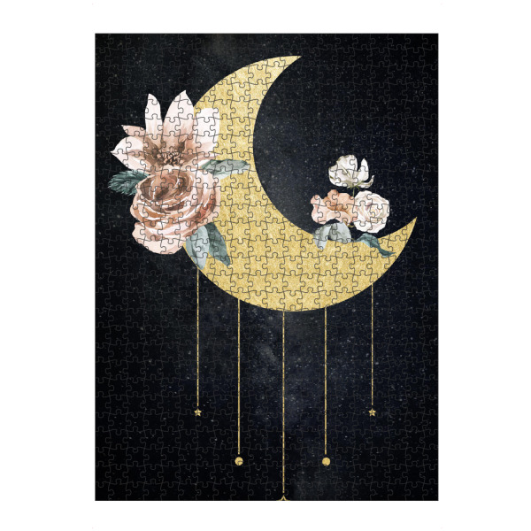 Puzzle Ravensburger "Luna Bonita" artboxONE - Floral,Galaxy - Mond,Blumen,Raum,Kosmisch,Sterne - Bild mond