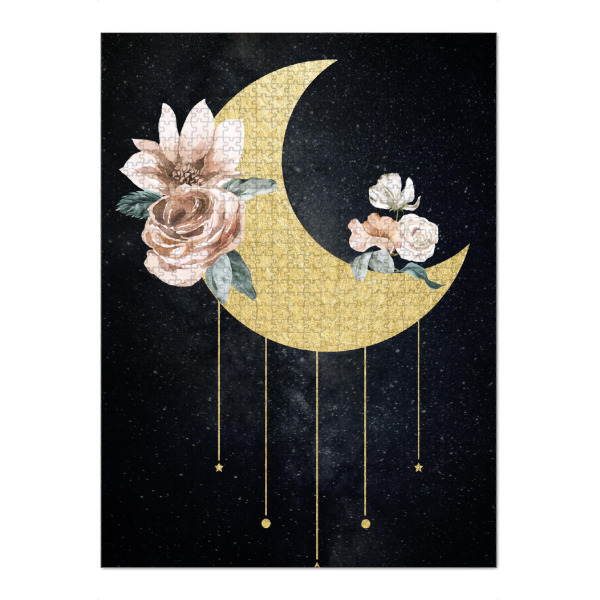 Puzzle Ravensburger "Luna Bonita" artboxONE - Floral,Galaxy - Mond,Blumen,Raum,Kosmisch,Sterne - Bild mond