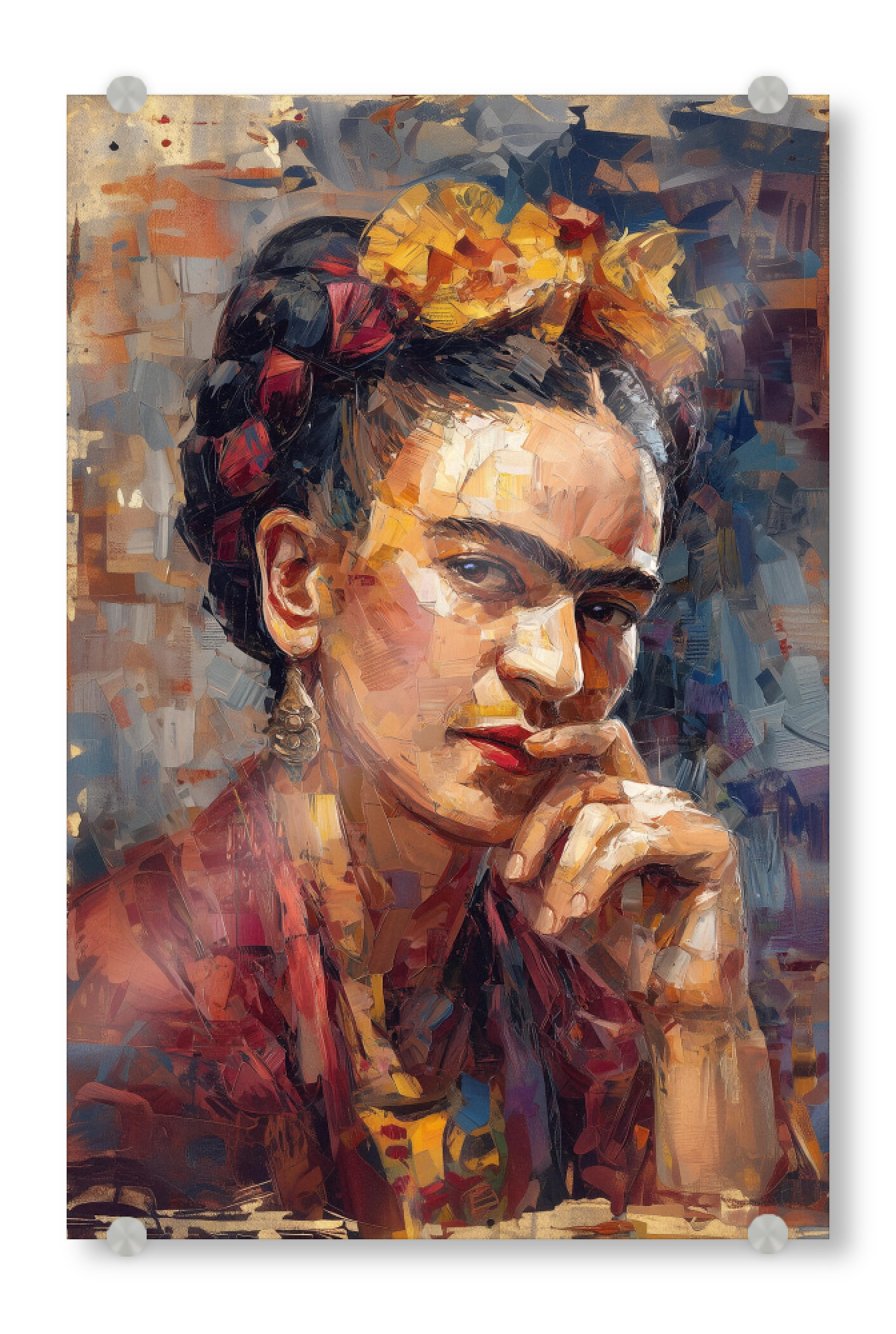 Acrylglasbild "Frida Frieden & Freiheit" artboxONE - Floral,Abstrakt,Menschen