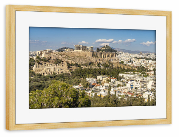 Poster mit Rahmen kiefer "Akropolis in Athen" artboxONE - Städte,Reise,Reise / Länder - Akropolis,Griechisch,Antike,Hauptstadt,Athen,Griechenland