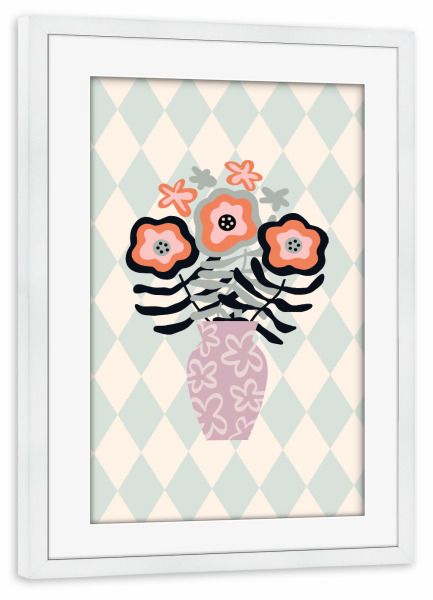 Poster mit Rahmen weiß "Frühlingscollagenblumen" artboxONE - Floral