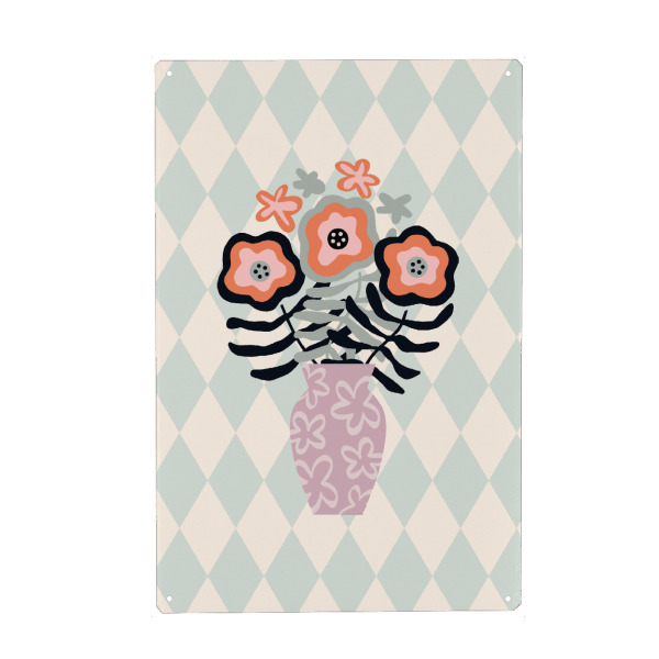 Metall Poster "Frühlingscollagenblumen" artboxONE - Floral