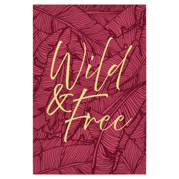 Poster "Wilde & kostenlose mutige Version" artboxONE - Typografie,Natur - Zitate,Tippfehler,Beschriftung,Abenteuer,Wild,Frei,Tropisch,Dschungel