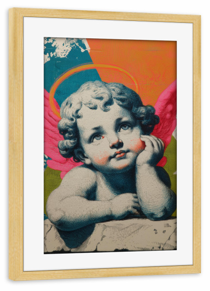 Poster mit Rahmen kiefer "Bunter Engelstraum" artboxONE - Abstrakt,Menschen,Liebe
