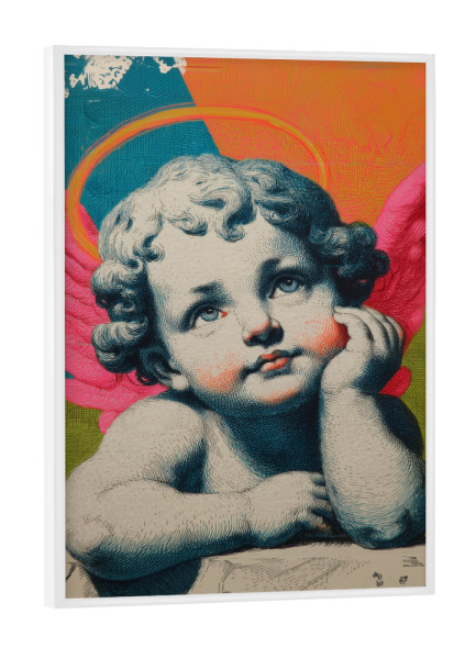 Poster mit weißem Rahmen "Bunter Engelstraum" artboxONE - Abstrakt,Menschen,Liebe