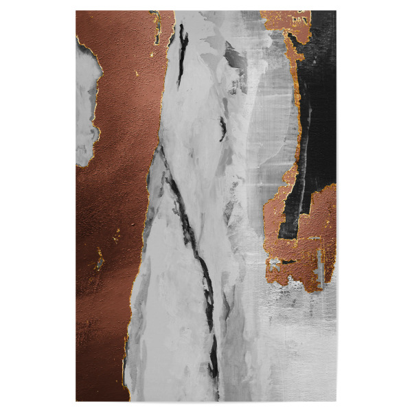 Poster "Metallic and earthy tones" artboxONE - Abstrakt - Abstract,Metallic,Copper,Gray,Black,Marble,Contrast,Depth,Warm,Earthy