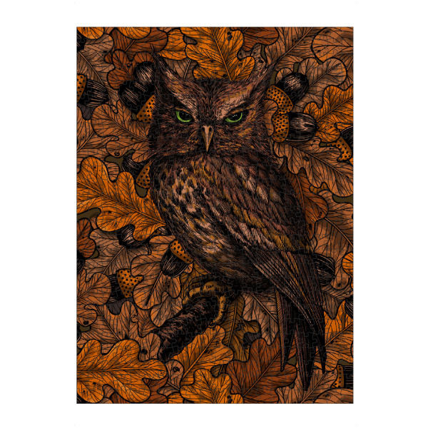 Puzzle Ravensburger "Herbsteulen, orange und braun" artboxONE - Tiere