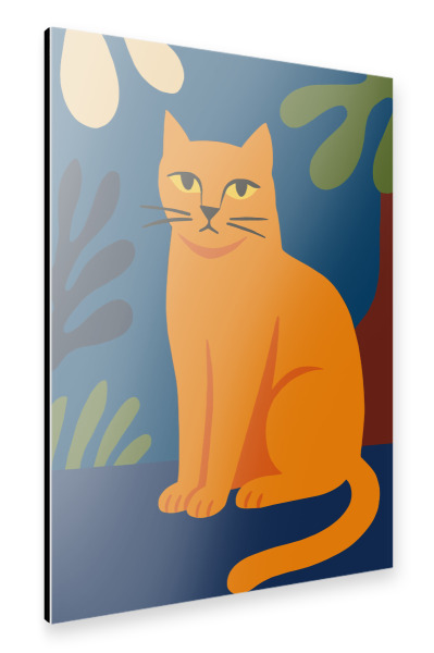Alu-Dibond "Orange Cat matisse" 30x20 cm artboxONE