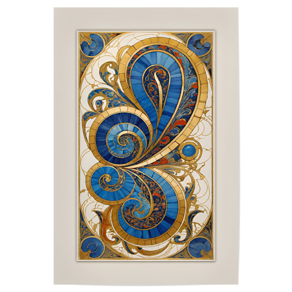 Poster 30x20 cm "Ornament" artboxONE - Abstrakt,Arcadia - Ornament,Ornamental,Abstrakt,Wirbel,Swirl,Paisley,Muster,Prächtig,Vintage,Retro,Elegant