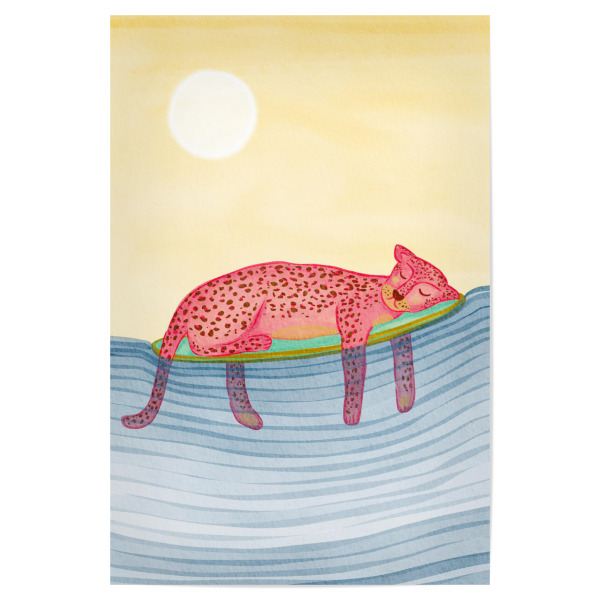 Poster "Leopard surfer" artboxONE - Tiere,Comic,Lustig