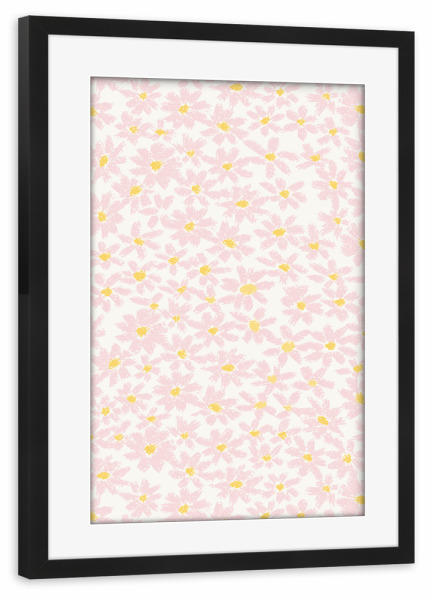 Poster mit Rahmen schwarz "Flora pastell" artboxONE - Floral - Blumen,Blüten,Floral,Flora,Flowrrs,Spring,Frühling,Sommer,Kids,Pastell,Kinderzimmer