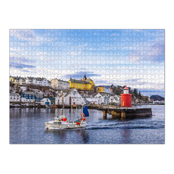 Puzzle Ravensburger "Ålesund mit Molenturm" artboxONE - Natur,Reise,Architektur,Reise / Strand und Meer,Reise / Länder