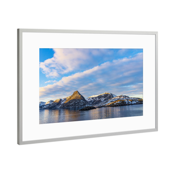 Poster mit Rahmen Silber "Winter in Norwegen" artboxONE - Natur,Reise,Reise / Strand und Meer,Reise / Länder