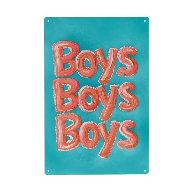 Metall Poster "Abenteuerliche Jungs" artboxONE - Typografie,Für Kinder,Abstrakt