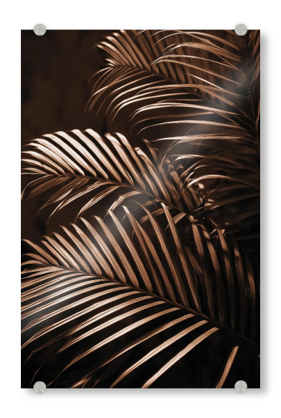 Acrylglasbild "Bronze -Palmblattkunst" artboxONE - Natur,Floral
