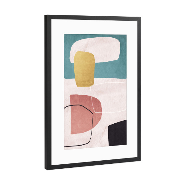 Poster mit Rahmen Schwarz (Metallic) "Geometric shapes pastel" artboxONE - Abstrakt,Geometrie