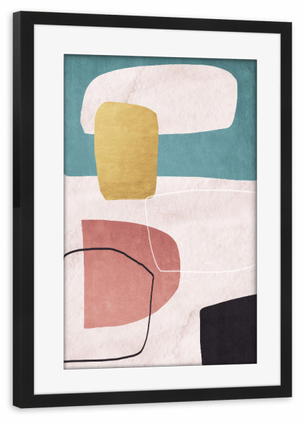 Poster mit Rahmen schwarz "Geometric shapes pastel" artboxONE - Abstrakt,Geometrie