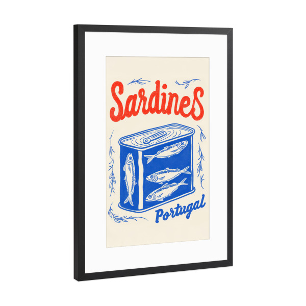 Poster mit Rahmen Schwarz (Metallic) "Maritime Nostalgie Portugal" artboxONE - Typografie,Tiere,Abstrakt