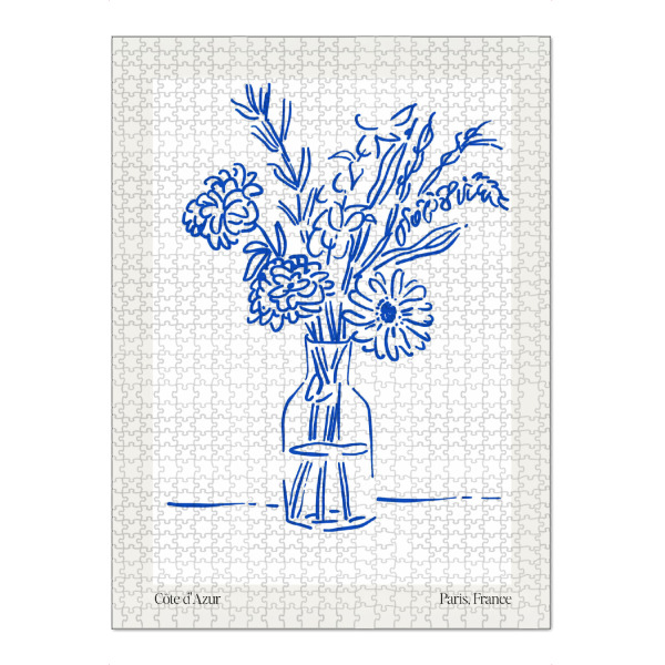 Puzzle Ravensburger "Blumenpoesie in Blau" artboxONE - Floral,Abstrakt
