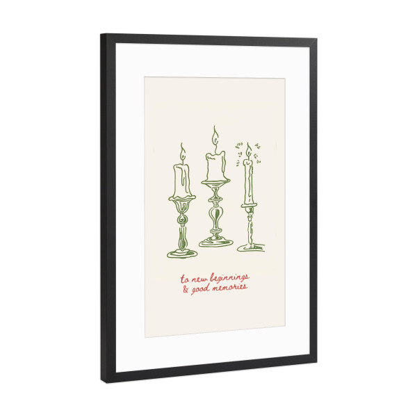 Poster mit Rahmen Schwarz (Metallic) "Licht und neue Anfänge" artboxONE - Typografie,Abstrakt