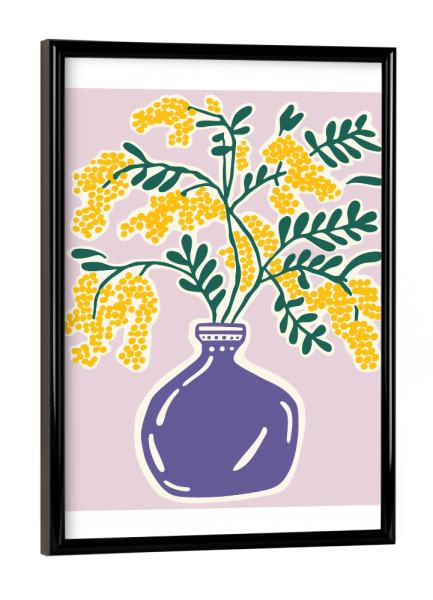 Poster mit schwarzem Rahmen "Blühende Eleganz im Pastell" artboxONE - Floral,Abstrakt