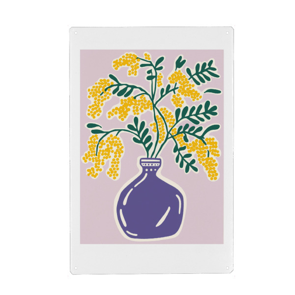 Metall Poster "Blühende Eleganz im Pastell" artboxONE - Floral,Abstrakt