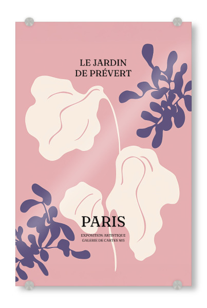 Acrylglasbild "Eleganz im Pariser Garten" artboxONE - Typografie,Floral,Abstrakt