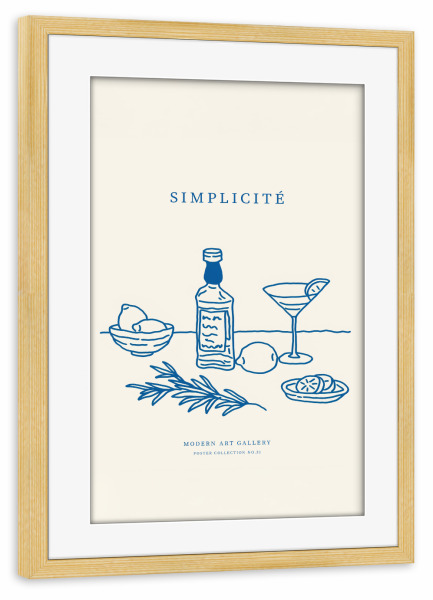 Poster mit Rahmen kiefer "Simplicité – Zeit für Genuss" artboxONE - Essen & Trinken,Essen & Trinken / Alkohol
