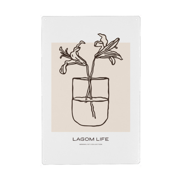 Metall Poster "Minimalistischer Pflanzenzauber" artboxONE - Floral,Abstrakt