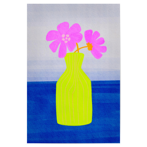 Poster 30x20 cm "Rosa Blumen in Vase" artboxONE - Floral