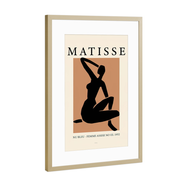 Poster mit Rahmen Gold "Henri Matisse Axe" artboxONE - Abstrakt,Geometrie