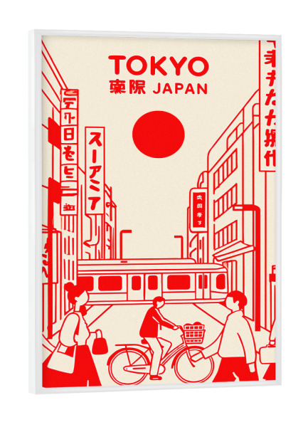 Poster mit weißem Rahmen "Urban scene japan" artboxONE - Städte / Tokio