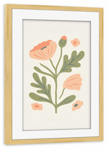 Poster mit Rahmen kiefer "Zarte Blütenpoesie" artboxONE - Floral