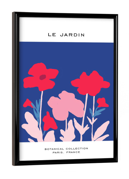Poster mit schwarzem Rahmen "Farbenfroher Pariser Garten" artboxONE - Floral,Abstrakt