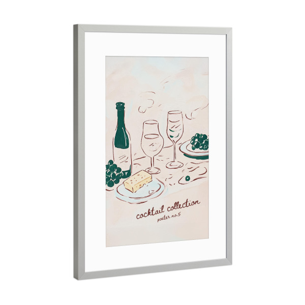 Poster mit Rahmen Silber "Eleganter Genussmoment" artboxONE - Essen & Trinken,Essen & Trinken / Alkohol,Essen & Trinken / Obst & Gemüse