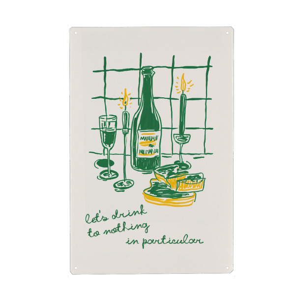 Metall Poster "Gemütlicher Weinabend" artboxONE - Essen & Trinken,Essen & Trinken / Alkohol