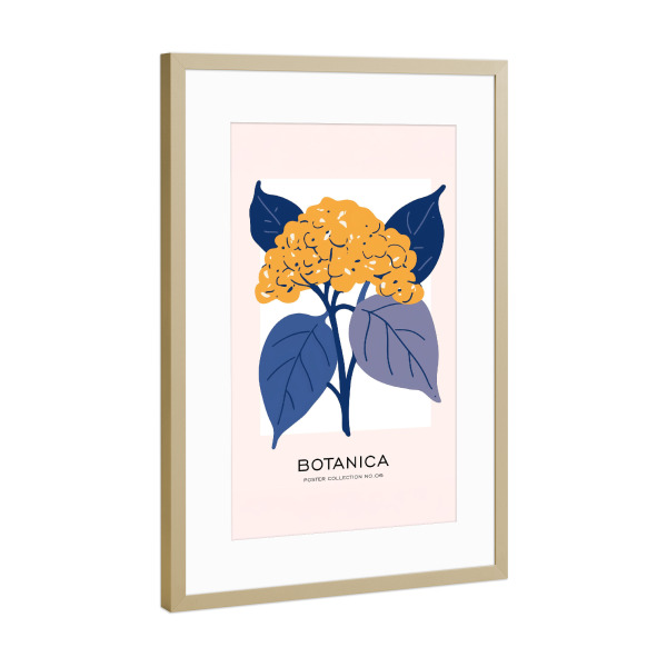 Poster mit Rahmen Gold "Moderne florale Eleganz" artboxONE - Floral,Abstrakt