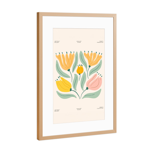Poster mit Rahmen Kupfer "Blütenzauber im Abstrakten" artboxONE - Floral,Abstrakt