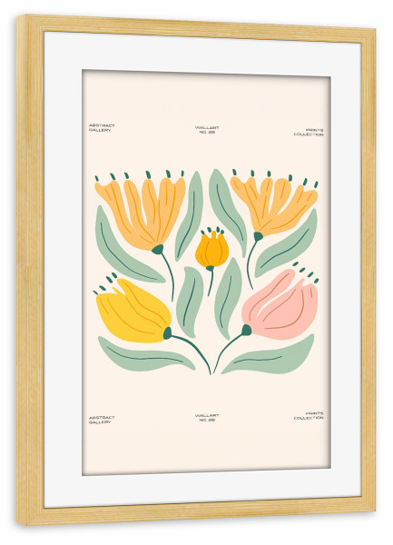 Poster mit Rahmen kiefer "Blütenzauber im Abstrakten" artboxONE - Floral,Abstrakt