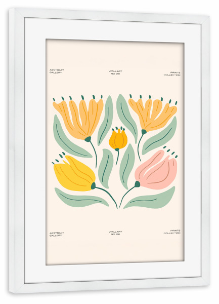 Poster mit Rahmen weiß "Blütenzauber im Abstrakten" artboxONE - Floral,Abstrakt