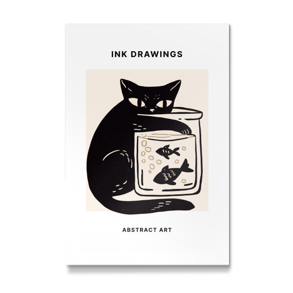 Galerie-Print "Mystische Katze in Tinte" 30x20 cm artboxONE