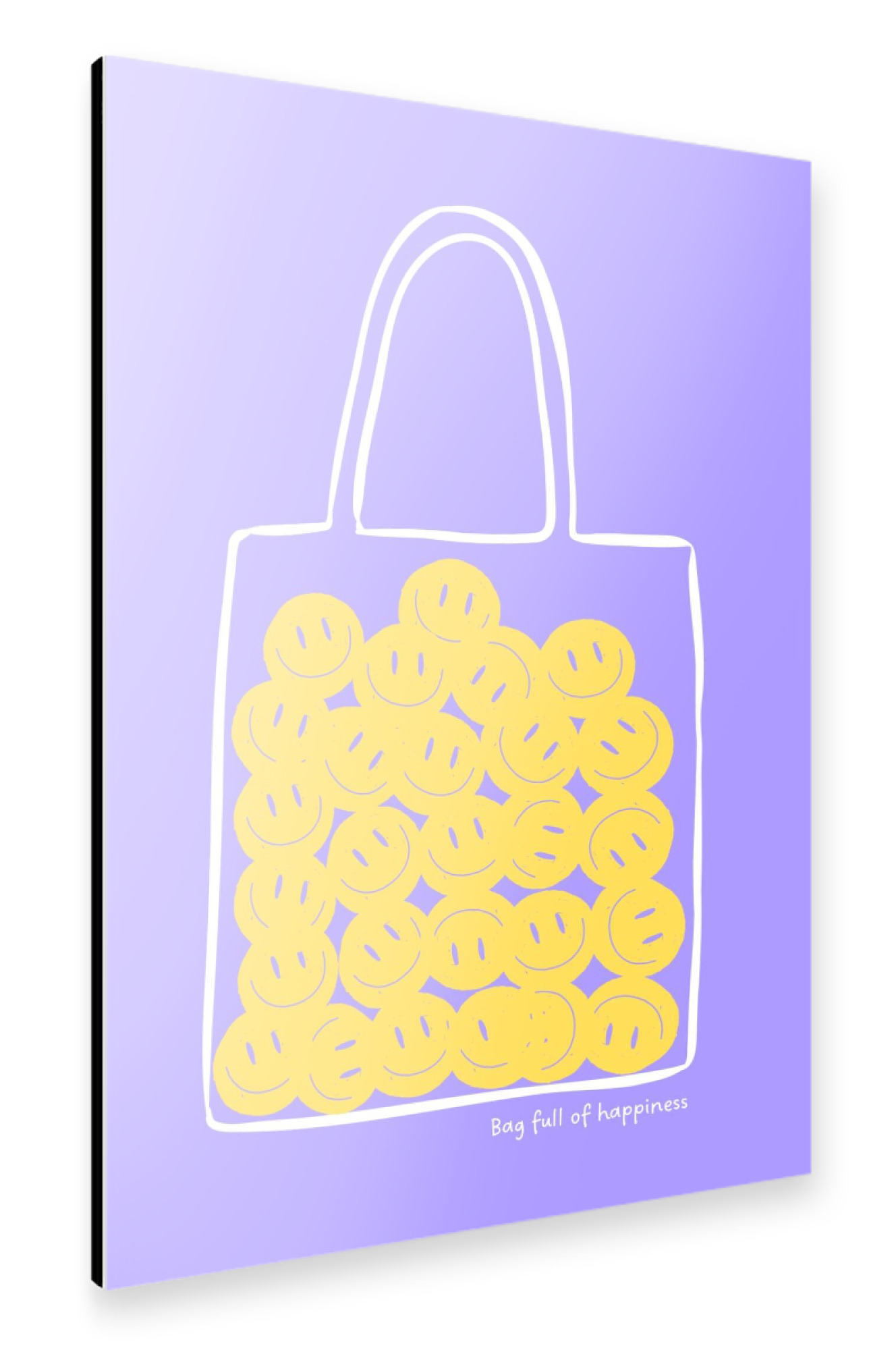 Alu-Dibond "Tasche voller Glück - lila lila" 30x20 cm artboxONE